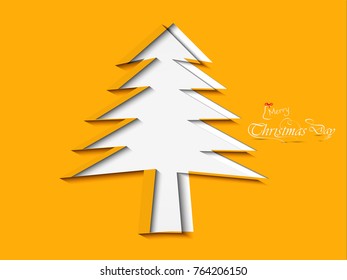 Merry Christmas vector illustration with Christmas Tree for beautiful greeting card design..
