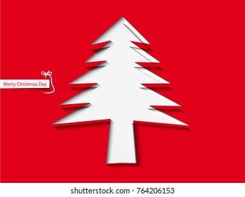 Merry Christmas vector illustration with Christmas Tree for beautiful greeting card design..