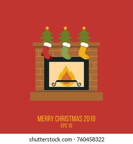 Merry Christmas vector illustration, Usable for holiday banners, greeting cards, gifts etc. Happy New year 2018
