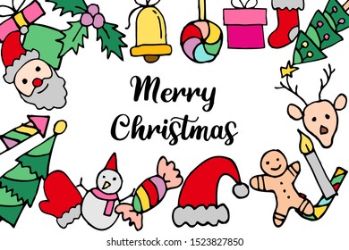 Merry Christmas vector illustration. Use for banner, poster, greeting card and invitation card. Isolated on white background