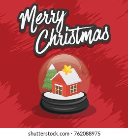 Merry Christmas, Vector Illustration, Xmas, Icon, Santa, Snowman, Snow, Belle, Snowball, Snowglobe, Cookie, House