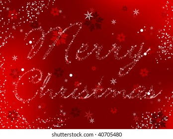 Merry Christmas Vector Image written in snowflakes and stars