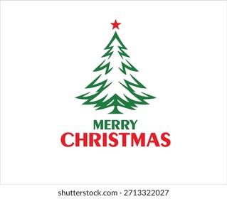 Merry Christmas Vector Isolated with white background
