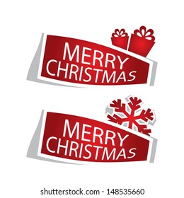Merry Christmas vector labels