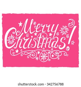 Merry Christmas vector lettering