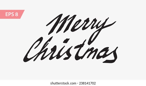 Merry Christmas - vector lettering, calligraphy