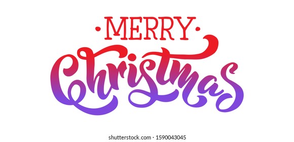 Merry Christmas vector lettering card design template for logo, banners, labels, postcards, invitations, prints, posters, web, presentation. Vector illustration. EPS 10