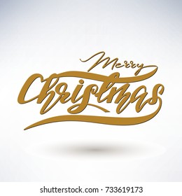 Merry Christmas Vector Lettering Design.