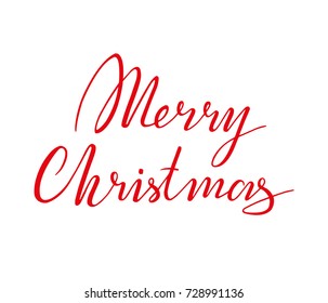 Merry Christmas Vector Lettering. Greeting Card. Vector illustration