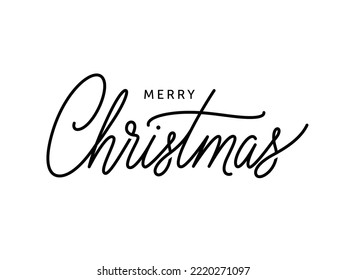 Merry Christmas vector lettering. Hand drawn modern calligraphy isolated on white background. Typography for Holiday greeting cards, banner