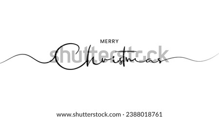 Merry Christmas vector lettering. Hand drawn modern line calligraphy isolated on white background. Happy new year. Creative typography for Holiday greeting cards, banner