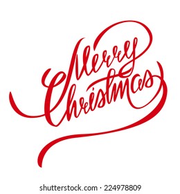 Merry Christmas Vector Lettering - Handmade Calligraphy , Design Element