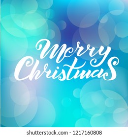 Merry Christmas vector lettering illustration for postcards and decor. Template for greeting cards, wrapping paper, decoration, tags, packaging. Illustrator EPS 10