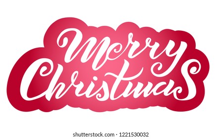 Merry Christmas vector lettering illustration for postcards and decor. Template for greeting cards, wrapping paper, decoration, tags, packaging. Illustrator EPS 10