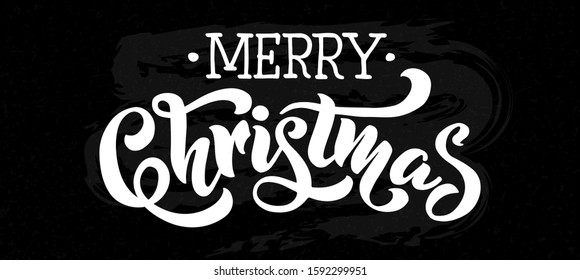 Merry Christmas - vector lettering template for logo, banners, labels, postcards, invitations, prints, posters, web, presentation. Vector illustration. EPS 10
