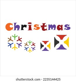 merry christmas vector logo design