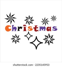 merry christmas vector logo design