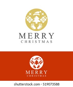 Merry Christmas vector logo template