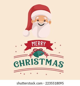 Merry Christmas vector mascot logo template.
