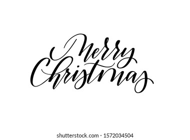 Merry Christmas vector modern calligraphy design