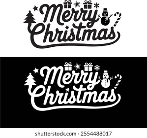 Merry Christmas is a vector phrase. template for cutting paper and using a laser. A handwritten quote by Holiday. Text for t-shirts, banners, posters, invitations, and greeting cards. isolated against