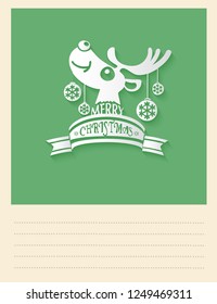Merry christmas vector postcard design