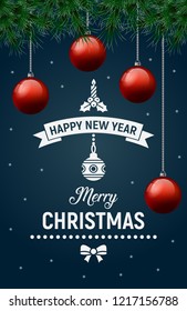 Merry Christmas vector poster, happy new year banner, christmas background, xmas party, vector illustration,