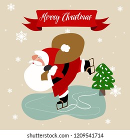 Merry christmas vector santa