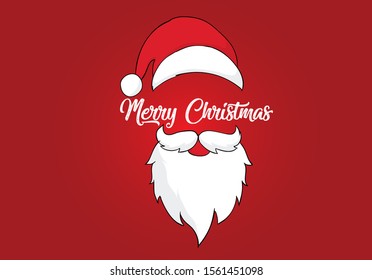 merry christmas, christmas vector, santa cartoon, Christmas hat, Christmas hat turned to the left