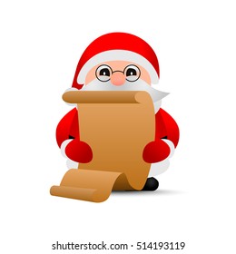 Merry christmas. Vector Santa Claus. List