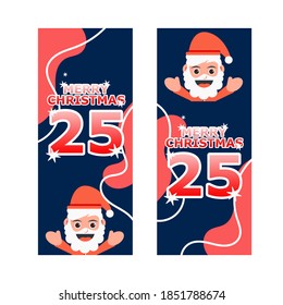 Merry Christmas vector with santa illustration, perfect for greeting your family and social media.