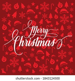 Merry Christmas vector Script Typography and Calligraphic Lettering design with Christmas templates