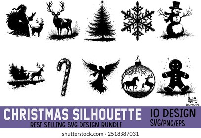 Merry Christmas vector Christmas Silhouette 