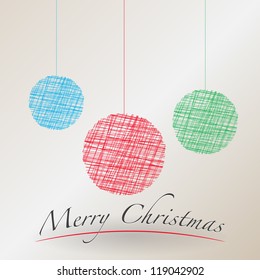 Merry Christmas vector stroke greetings card