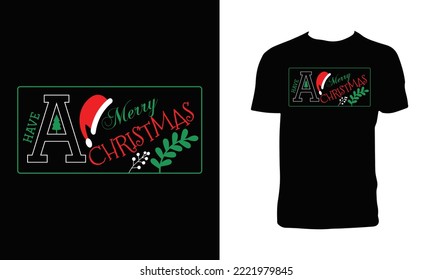 Merry Christmas Vector T Shirt Design. 