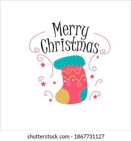 Merry christmas vector template design illustration