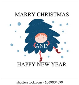 Merry christmas vector template design illustration