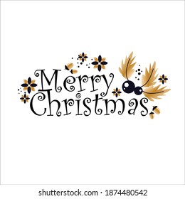 Merry christmas vector template design illustration