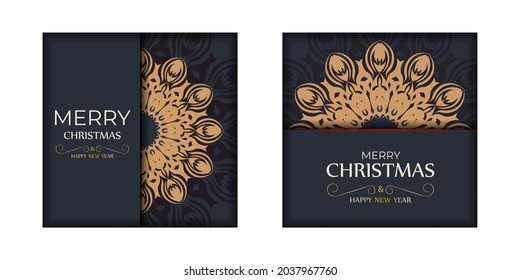 Plantilla vectorial navideña para tarjeta de felicitación de diseño imprimible en color gris con patrones de invierno naranja.