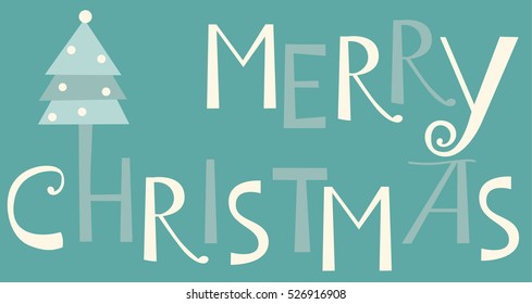 Merry Christmas vector text