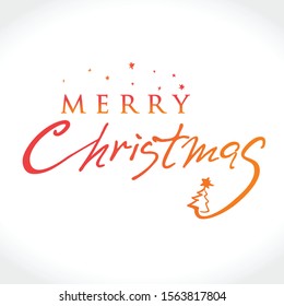Merry Christmas Vector Text Background. Hand drawn inscription, calligraphic design. Vector illustration