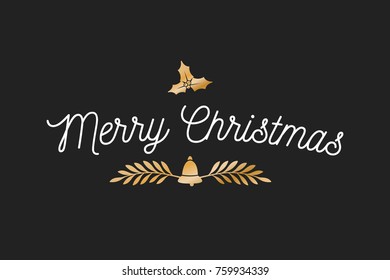 Merry Christmas Vector Text Background
