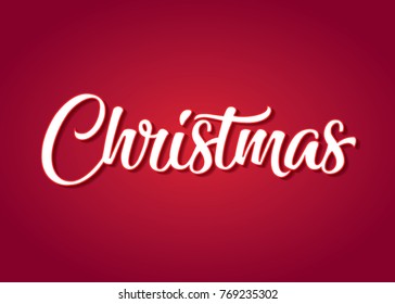 Merry Christmas Vector Text Background Illustration
