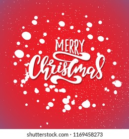 Merry Christmas vector text Calligraphic Lettering design card template.