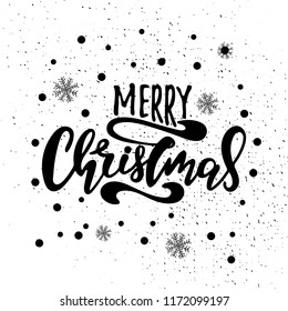 Merry Christmas vector text Calligraphic Lettering design card template.