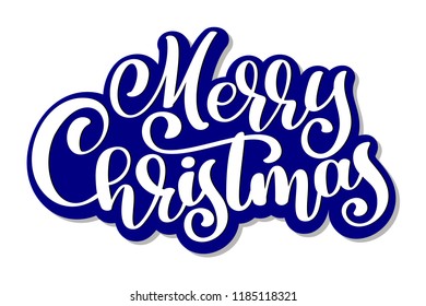 Merry Christmas vector text Calligraphic Lettering design card template. Creative typography for Holiday Greeting Gift Poster. Calligraphy Font style Banner
