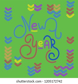 Merry Christmas vector text Calligraphic Lettering design card with knit template. Creative typography for Holiday Greeting Gift Poster. 
