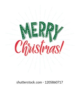Merry Christmas vector text Calligraphic Lettering design card template. Creative typography for Holiday Greeting Gift Poster. Calligraphy Font style Banner.