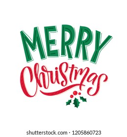 Merry Christmas vector text Calligraphic Lettering design card template. Creative typography for Holiday Greeting Gift Poster. Calligraphy Font style Banner.