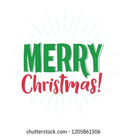 Merry Christmas vector text Calligraphic Lettering design card template. Creative typography for Holiday Greeting Gift Poster. Calligraphy Font style Banner.